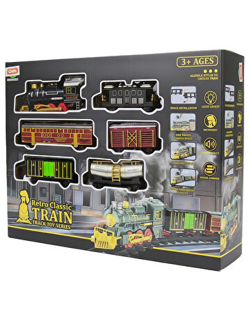 Ctoys Retro Klasik Buharlı Tren Seti Sesli ve Işıklı 69935A