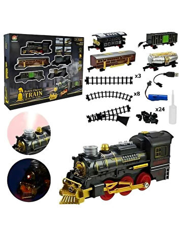 Ctoys Retro Klasik Buharlı Tren Seti Sesli ve Işıklı 69935A