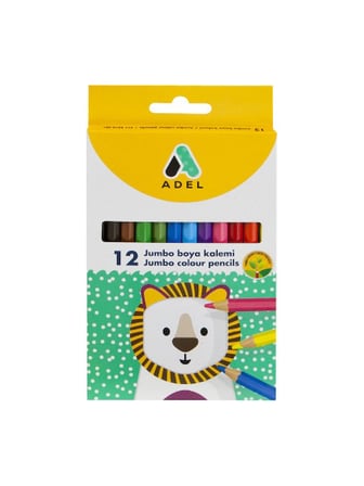 Adel Kuru Boya Kalemi Jumbo Hexa Tam Boy 12 Renk 2119 510001