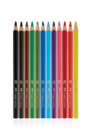 Faber-Castell Kuru Boya Kalemi Jumbo Tam Boy Üçgen Beyaz 12 Renk 5173 116616