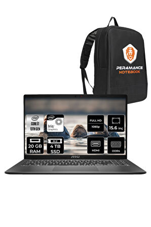 MSI Modern 15 F13MG i7 1355U 20GB 4TB SSD 15.6" FHD 60Hz FDOS Taşınabilir Bilgisayar & PER4 ÇANTA