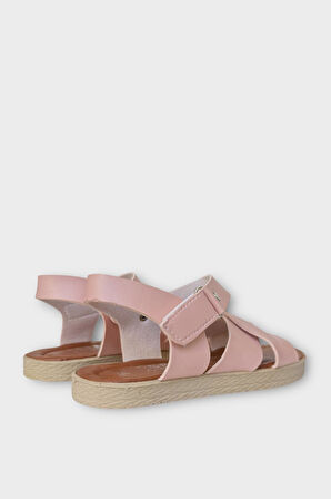 Kadın Cırtlı Çapraz Bant Sandalet PUDRA