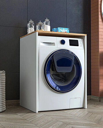 Reyo Banyo Çamaşır-kurutma Makinesi Kapaksız Banyo Dolabı Mat Beyaz-Atlantik