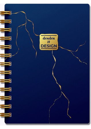 Denden Altın Seri Spiralli Not Defteri Mermer Lacivert 17X24Cm Çizgili