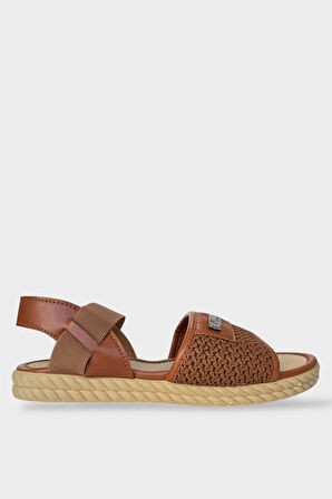 Kadın Hasır Tek Bant Lastik Detaylı Sandalet TABA