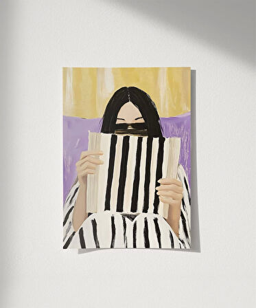 Çerçevesiz Poster Çizgili Düşünceler Serisi