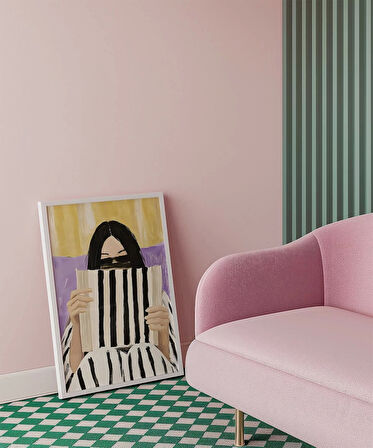 Çerçevesiz Poster Çizgili Düşünceler Serisi