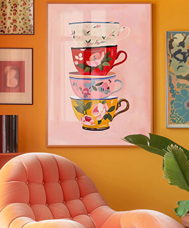 Çerçevesiz Poster Pastel Ev Hali