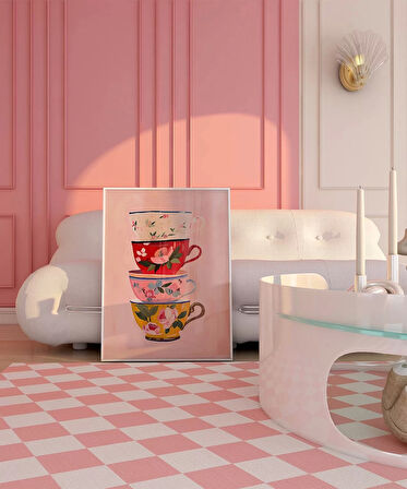 Çerçevesiz Poster Pastel Ev Hali
