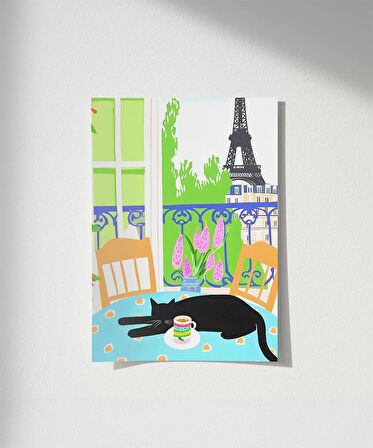 Çerçevesiz Poster Eiffel Gölgesinde Uyku