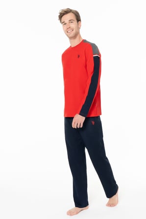 U.s Polo Assn. 18957 Erkek Uzun Kollu Bisiklet Yaka Pijama Takımı S26957