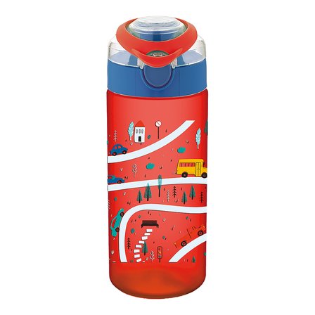 Noki Kids Su Matarası (Suluk) Aparatlı Desenli 500 Ml (Karışık Renk 1 Adet)