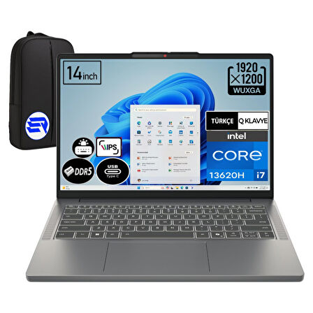 Lenovo Ideapad Slim 3 Intel Core I7-13620H 16 GB Ram 512 GB WIN11 Pro Wuxga 14'' 83K0002ATR + Elektropasaj Çanta