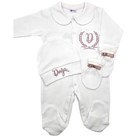 İsimli Hastane Çıkışı 3 lü Set Gül Kurusu Pembe