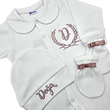 İsimli Hastane Çıkışı 3 lü Set Gül Kurusu Pembe