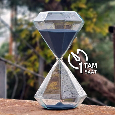 Gece Mavisi Diamond Kum Saati, 1 Saat Kum Saati, Dekoratif Ürünler, Trend Hediye Ürünleri