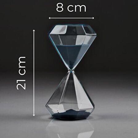 Gece Mavisi Diamond Kum Saati, 1 Saat Kum Saati, Dekoratif Ürünler, Trend Hediye Ürünleri
