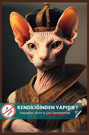 Sfenks Kedisi Posteri, Sfenks Kedi Posteri, Akıllı Kağıt Premium Poster, Yapay Zeka Tasarım