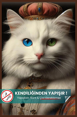 Van Kedisi Poster, Yüksek Çözünürlüklü Statik Akıllı Kağıt Poster, Van Kedisi, Yapay Zeka Tasarım