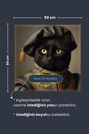 Soylu Kara Kedi Poster, Premium Baskı Poster, Siyah Kedi, Statik Akıllı Kağıt (Yapay Zeka Tasarım)