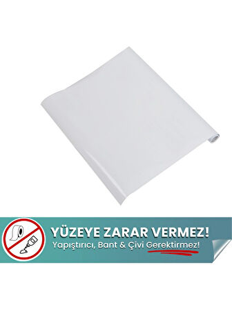 2 Adet 120 x 90 Cm Yapışkansız Statik Manyetik Akıllı Kağıt Tahta - Beyaz