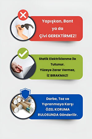 Hayvanlı Harita Boyama, Yüzeye Zarar Vermeyen Sihirli Kağıt, Eğlenceli Çocuk ve Oyun Odası Sticker