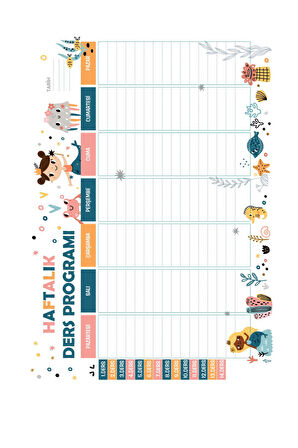 Haftalık Çalışma Ders Programı, Yapışkansız Tutunan Sihirli Akıllı Kağıt, Ders Planlayıcı Çizelgesi