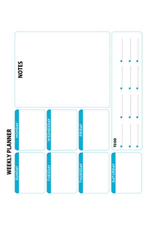 Weekly Planner, Yapışkansız İz Bırakmaz, Planlayıcı, Duvara Yapışan Yazı Tahtası, Akıllı Kağıt