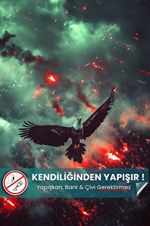 Alevlerin Kartalı, Kartal Posteri, Premium Baskı Poster, Taraftar Posteri, Hediyelik Ürün Önerisi