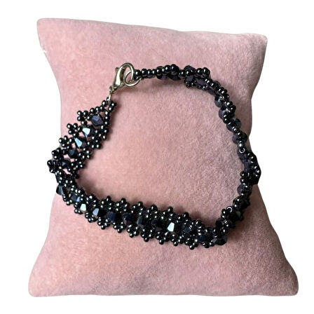 Uretti - Özlem 9422 0540 El Yapımı Kristal Boncuk Bileklik / Lacivert