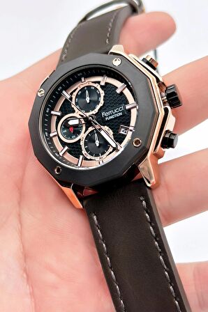 Ferrucci Function FCF 230007.05 Deri Kordon Erkek Kol Saati