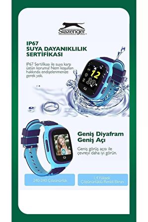 Slazenger SL.09.2158.5.01 Çocuk Akıllı Saat Gprs Kameralı Sim Kartlı Sos Arama