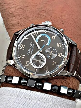 Ferrucci Function FCF.03318FK.01 Deri Kordon Erkek Kol Saati