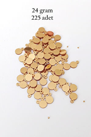 Oya Abiye Bileklik Kolye Pleksi Metalik Plastik Pul Altın Renk 24 gram 225 adet - BNC553