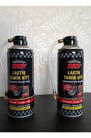 2 Adet Lastik Tamir Köpüğü Sprey Kiti 450 Ml-acil Lastik Şişirici