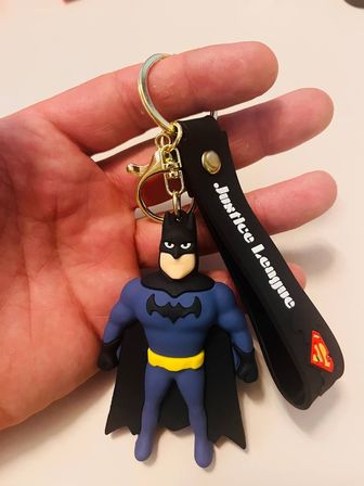 Batman 3D Silikon Anahtarlık  Gold Metal Klipsli DC Çanta & Araba Süsü