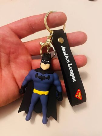 Batman 3D Silikon Anahtarlık  Gold Metal Klipsli DC Çanta & Araba Süsü