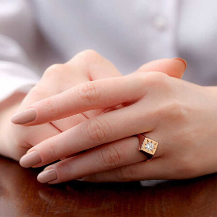 Himarry ​Gümüş Ayarlanabilir Rose Kutup Yıldızı Şovalye Yüzük