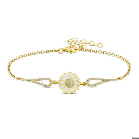 Himarry ​925 Ayar Gümüş Gold Papatya Bileklik