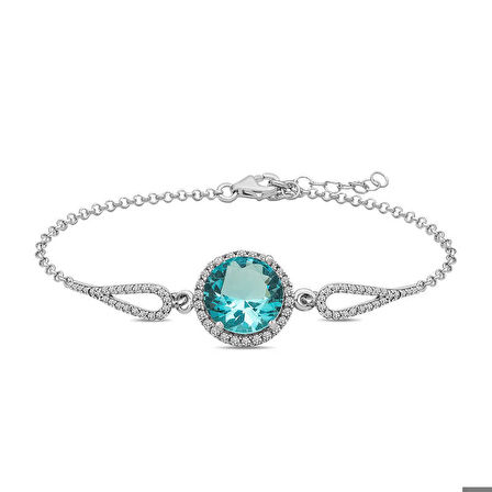 Himarry 925 Ayar Gümüş Aquamarine Bileklik