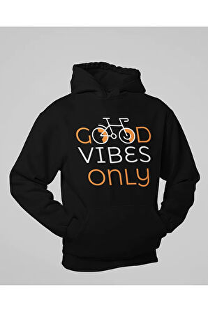 Good Vibes Only Yazılı Unisex Oversize Hoodie