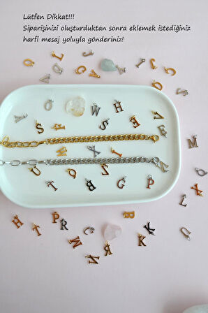 Harfli Çelik Çocuk Bileklik Harfli Çocuk Bileklik