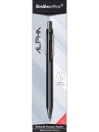Scrikss Alpha Versatil Kalem 0.7 Mm Siyah Şeffaf Ambalaj