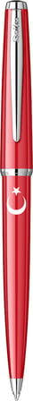 Scrikss Tükenmez Kalem 33 Kırmızı Ay Yıldız Baskılı Şeffaf Ambalaj