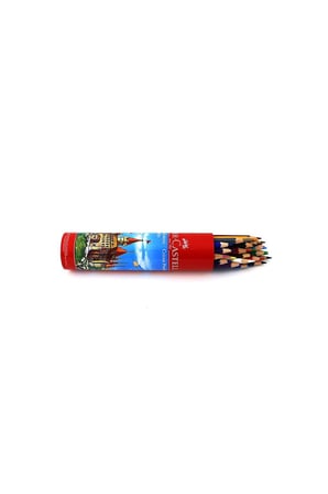 Faber-Castell Kuru Boya Kalemi Red Line Metal Tüp Kutu Tam Boy 24 Renk 5173 116524