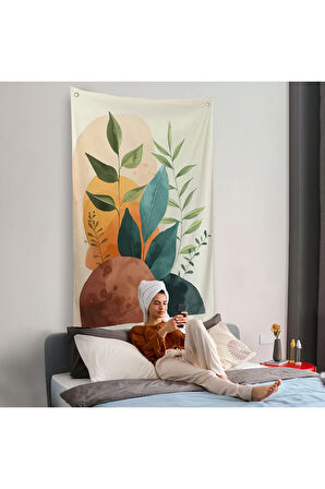 İskandinav Tarzı Soft Çiiçekler Duvar Örtüsü-7590