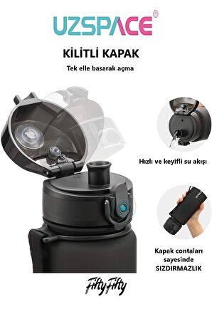 Uzspace 500 ml Tritan Su Matarası 13 farklı Renk Softtouch 