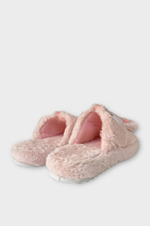 Kadın KışlıkTavşan Figürlü Kaydırmaz Taban Ev Terliği Panduf PUDRA