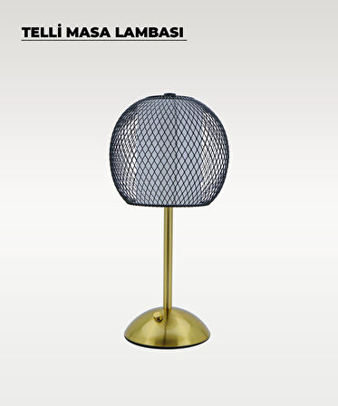 Siyah Telli Masa Lambası - Dokunmatik - 3 Renk Işık