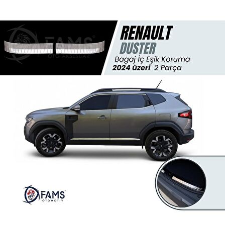Renault Duster 2024 Üzeri Için Krom Bagaj Iç Eşik Koruma 2 Parça Paslanmaz Çelik